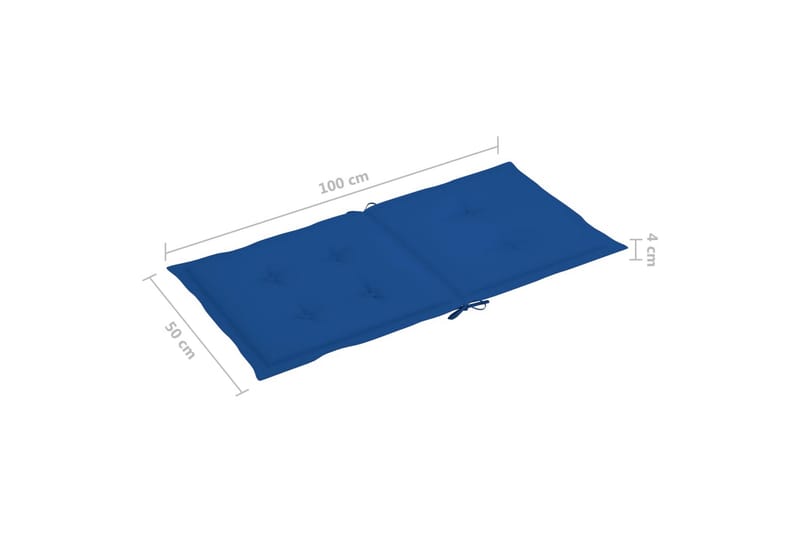 hynder til havestole 2 stk. 100x50x4 cm kongeblå - Blå - Havemøbler - Hynder - Siddehynder