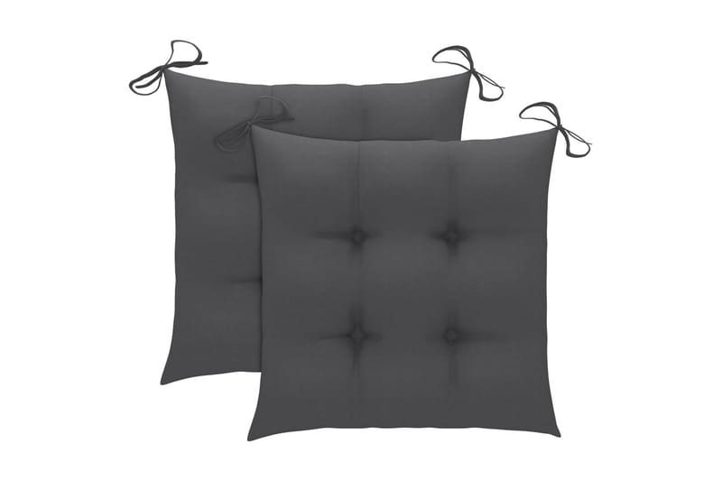 Hynder til havestole 2 stk. 40x40x7 cm stof antracitgrå - Antracit - Havemøbler - Hynder - Siddehynder