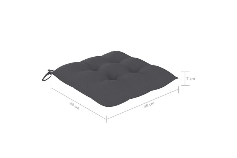 Hynder til havestole 2 stk. 40x40x7 cm stof antracitgrå - Antracit - Havemøbler - Hynder - Siddehynder
