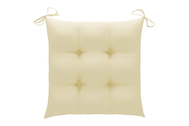 Hynder til havestole 2 stk. 40x40x7 cm stof cremehvid - Creme - Siddehynder