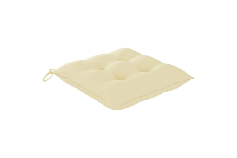 Hynder til havestole 2 stk. 40x40x7 cm stof cremehvid - Creme - Siddehynder