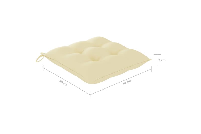 Hynder til havestole 2 stk. 40x40x7 cm stof cremehvid - Creme - Siddehynder