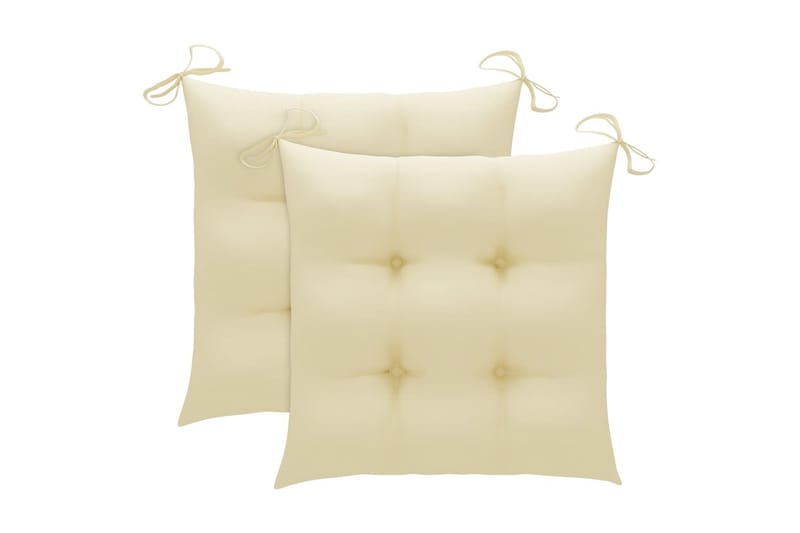 Hynder til havestole 2 stk. 40x40x7 cm stof cremehvid - Creme - Havemøbler - Hynder - Siddehynder