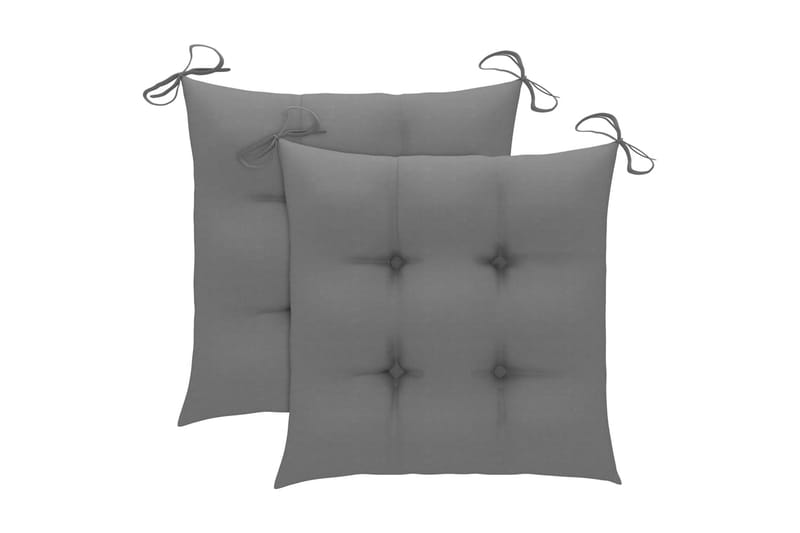 Hynder til havestole 2 stk. 40x40x7 cm stof grå - Grå - Havem�øbler - Hynder - Siddehynder