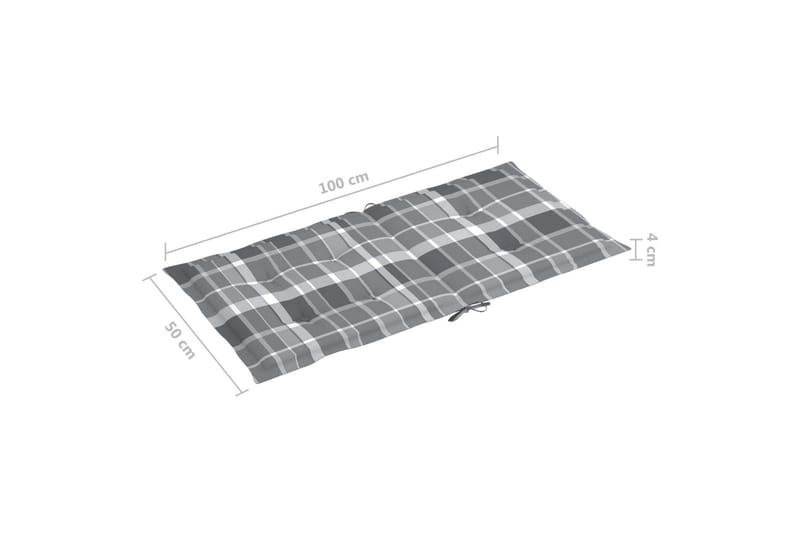 hynder til havestole 4 stk. 100x50x4 cm gråternet mønster - Flerfarvet - Havemøbler - Hynder - Siddehynder