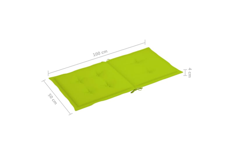 hynder til havestole 4 stk. 100x50x4 cm lysegrøn - Grøn - Siddehynder