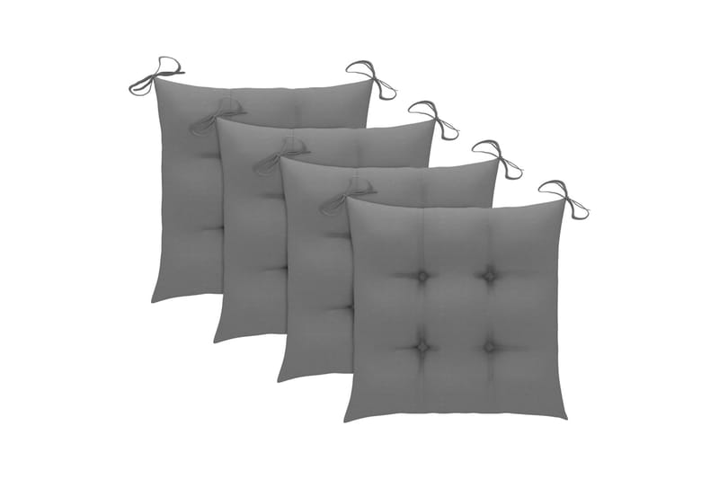 Hynder til havestole 4 stk. 40x40x7 cm stof grå - Grå - Havem�øbler - Hynder - Siddehynder