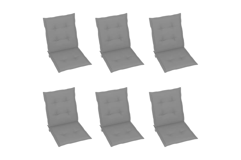 hynder til havestole 6 stk. 100x50x4 cm grå - Grå - Havemøbler - Hynder - Siddehynder