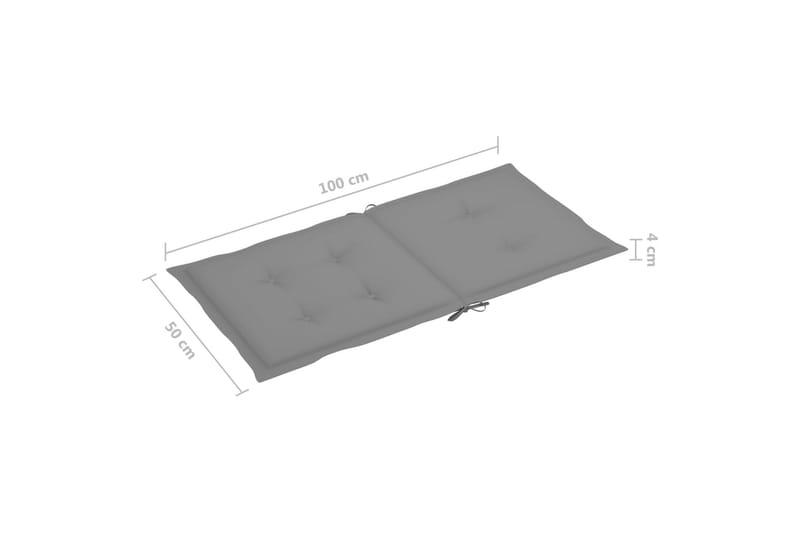 hynder til havestole 6 stk. 100x50x4 cm grå - Grå - Havemøbler - Hynder - Siddehynder