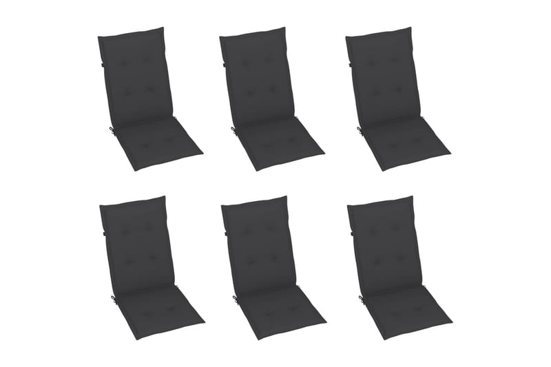 hynder til havestole 6 stk. 120x50x4 cm antracitgrå - Antracit - Havemøbler - Hynder - Siddehynder