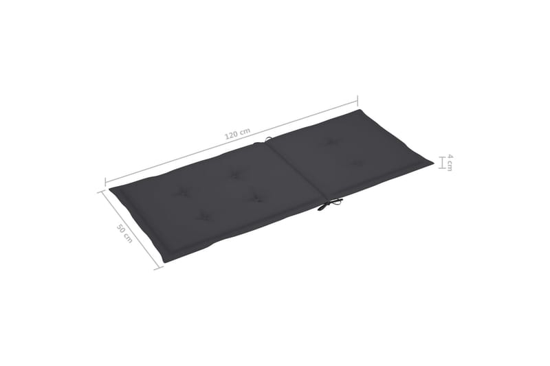 hynder til havestole 6 stk. 120x50x4 cm antracitgrå - Antracit - Havemøbler - Hynder - Siddehynder