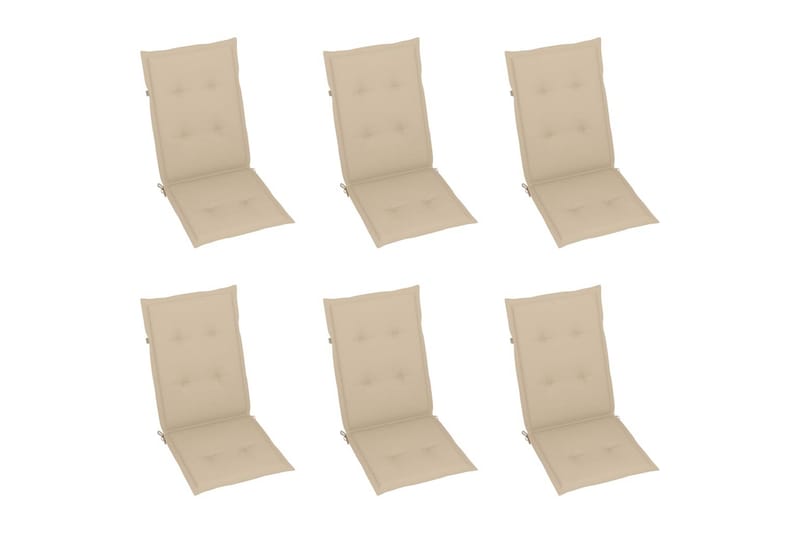 hynder til havestole 6 stk. 120x50x4 cm beige - Beige - Siddehynder