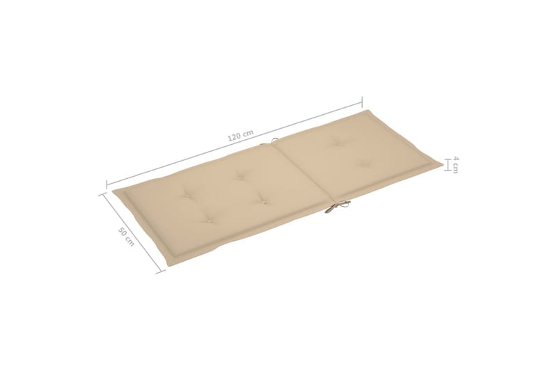 hynder til havestole 6 stk. 120x50x4 cm beige - Beige - Siddehynder