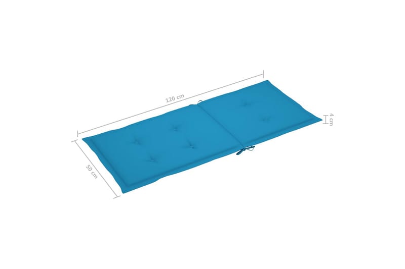 hynder til havestole 6 stk. 120x50x4 cm blå - Blå - Havemøbler - Hynder - Siddehynder