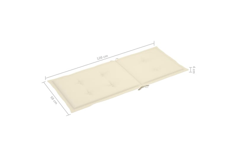 hynder til havestole 6 stk. 120x50x4 cm cremefarvet - Creme - Siddehynder