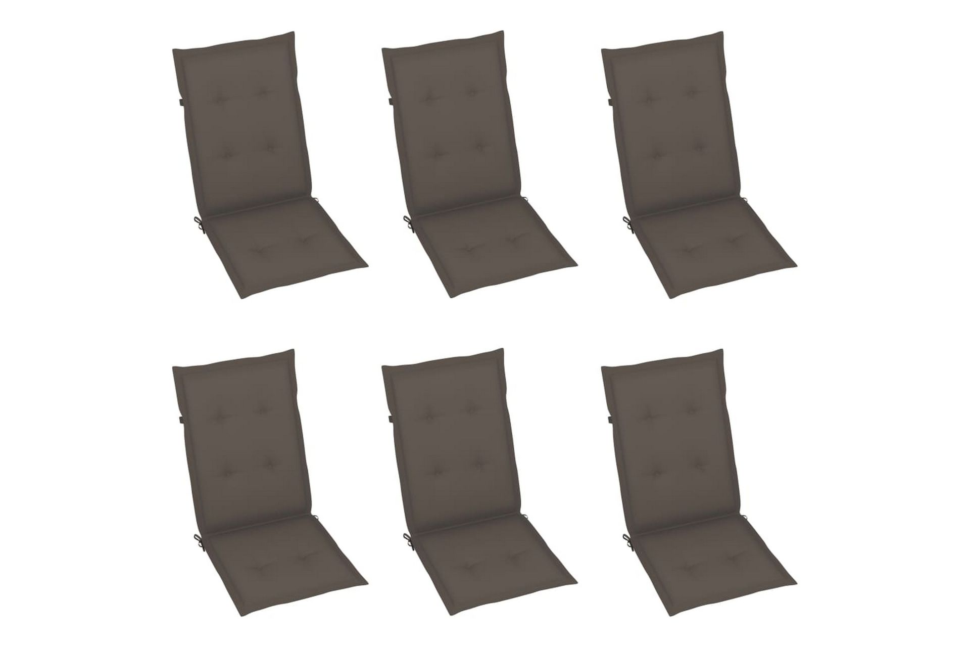 hynder til havestole 6 stk. 120x50x4 cm gråbrun - Gråbrun - Havemøbler - Hynder - Siddehynder