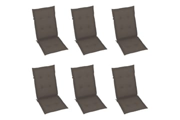 hynder til havestole 6 stk. 120x50x4 cm gråbrun - Gråbrun - Havemøbler - Hynder - Siddehynder