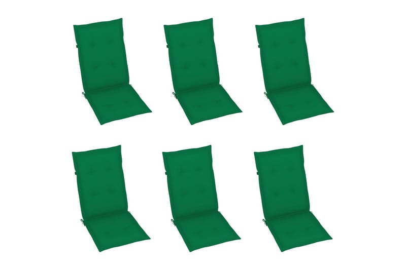 hynder til havestole 6 stk. 120x50x4 cm grøn - Grøn - Havemøbler - Hynder - Siddehynder