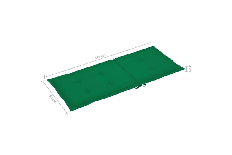 hynder til havestole 6 stk. 120x50x4 cm grøn - Grøn - Havemøbler - Hynder - Siddehynder