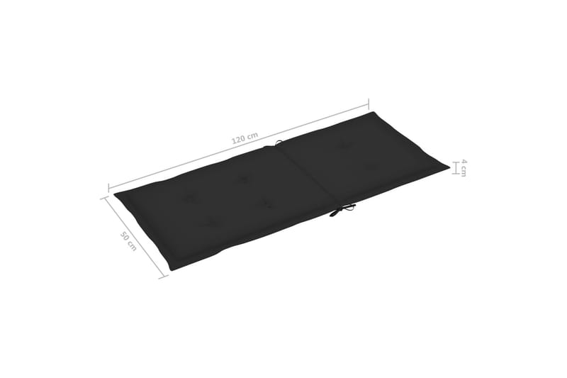 hynder til havestole 6 stk. 120x50x4 cm sort - Sort - Havemøbler - Hynder - Siddehynder