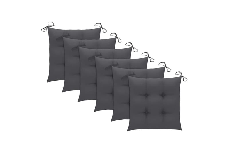 Hynder til havestole 6 stk. 40x40x7 cm stof antracitgrå - Antracit - Havemøbler - Hynder - Siddehynder