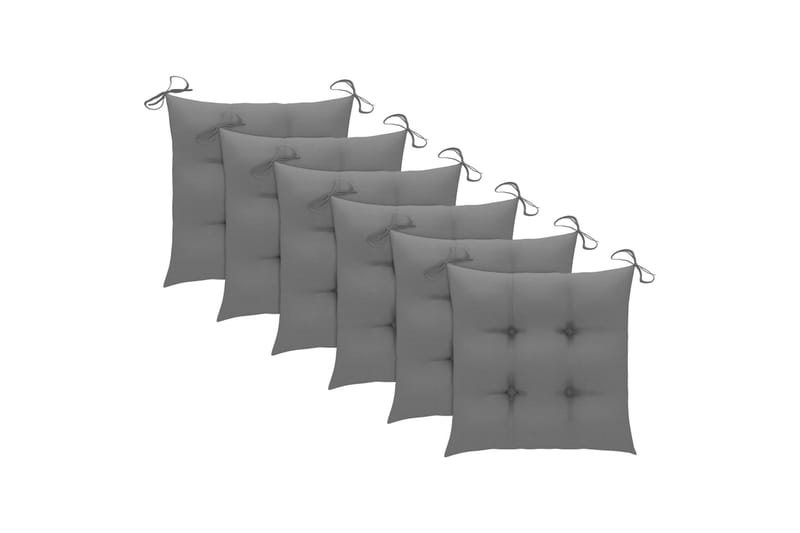 Hynder til havestole 6 stk. 40x40x7 cm stof grå - Grå - Havem�øbler - Hynder - Siddehynder