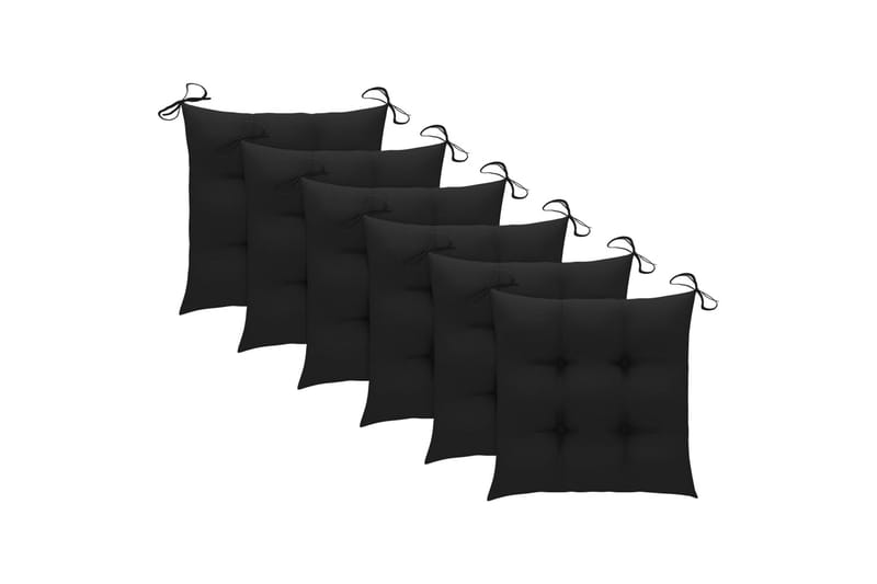 Hynder til havestole 6 stk. 50x50x7 cm stof sort - Sort - Havemøbler - Hynder - Siddehynder