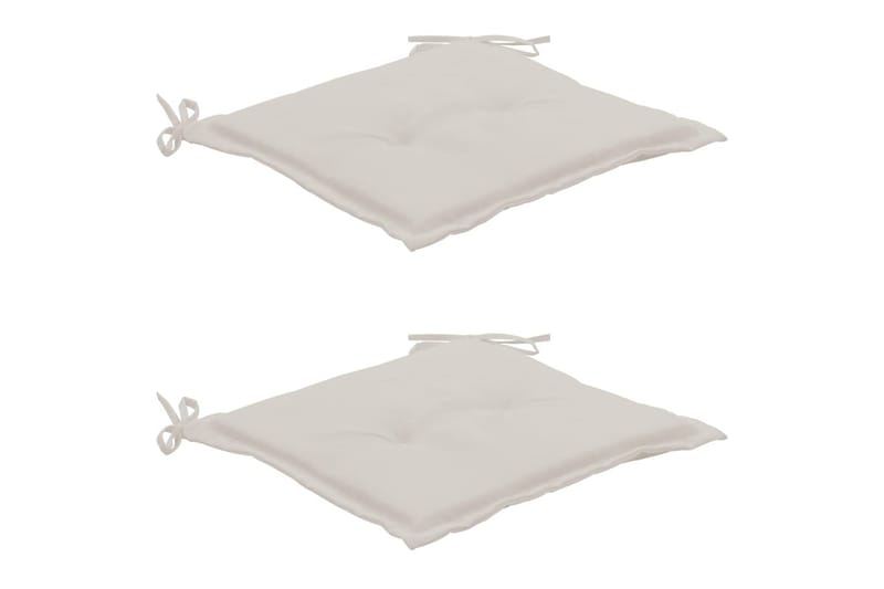 udendørshynder 2 stk. 50 x 50 x 3 cm cremefarvet - Creme - Havemøbler - Hynder - Siddehynder