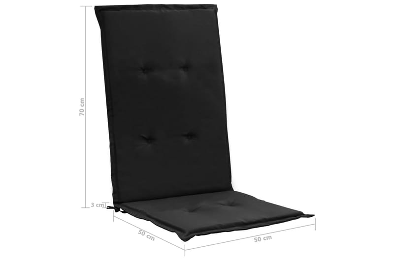 Udendørshynder 4 Stk. 120x50x3 cm Sort - Sort - Havemøbler - Hynder - Siddehynder