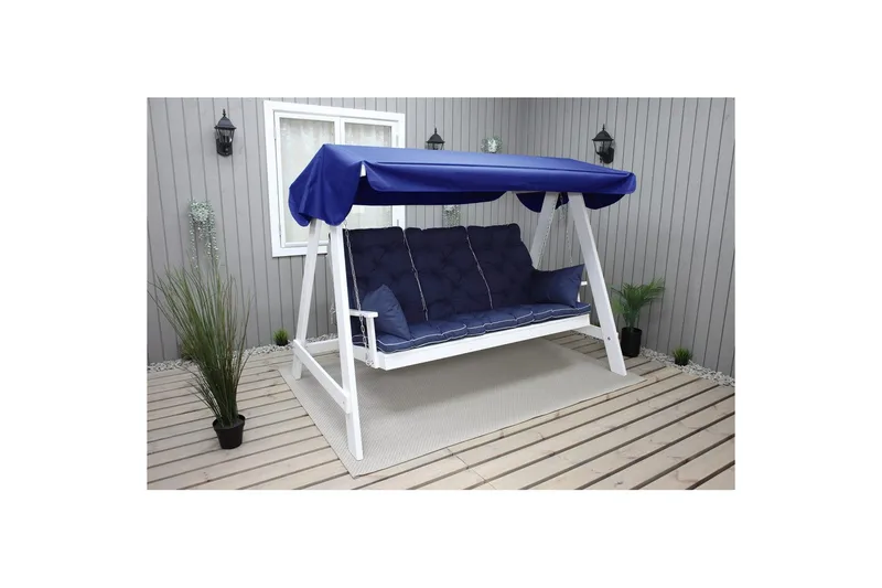 Sofahynder med ryglæn Maxi Høj Ryg med Sidepuder Blå - Blå - Havemøbler - Hynder - Hynder til bænk & havesofa