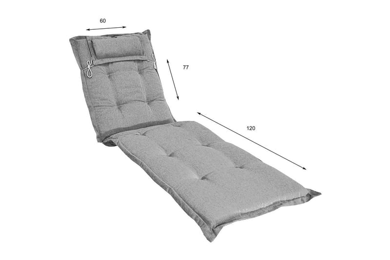 Solsengshynde Fritab Tykk med nakkepude - Blåmetallic - Havemøbler - Hynder - Solvognshynder
