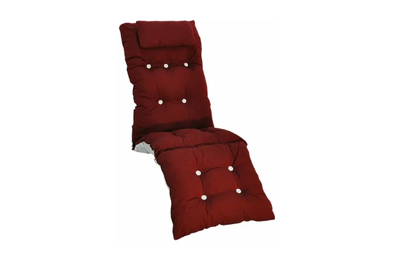 Baden-Baden-hynde Fritab Baden-Baden Flockhynde med nakkepude Bordeaux - Havemøbler - Hynder - Solstolshynde - Baden-Baden hynder