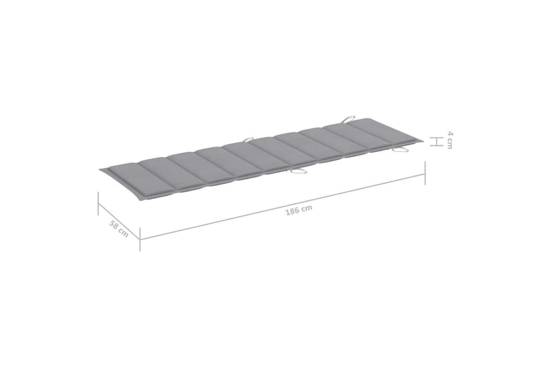 Hynde Til Liggestol 186x58x4 cm Grå - Grå - Havemøbler - Hynder - Solstolshynde - Dækstolshynde