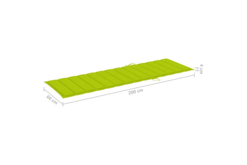 Hynde Til Liggestol 200x60x4 cm Stof Lysegrøn - Grøn - Havemøbler - Hynder - Solstolshynde - Dækstolshynde