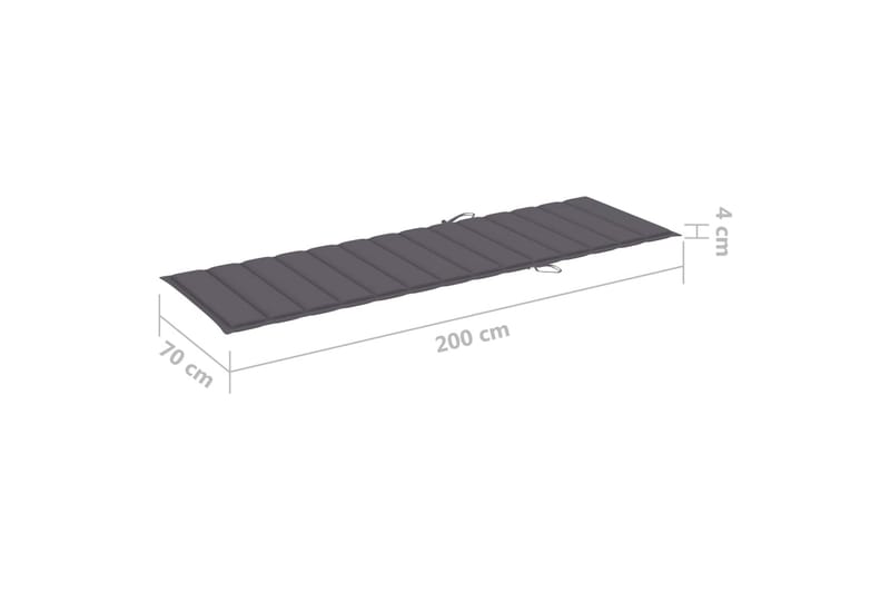 Hynde Til Liggestol 200x70x4 cm Stof Antracitgrå - Antracit - Havemøbler - Hynder - Solstolshynde - Dækstolshynde
