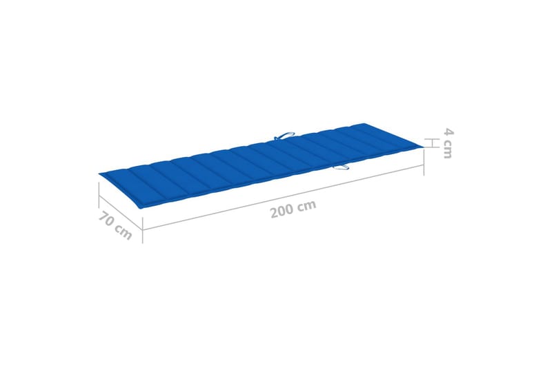 Hynde Til Liggestol 200x70x4 cm Stof Kongeblå - Blå - Havemøbler - Hynder - Solstolshynde - Dækstolshynde