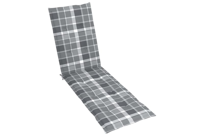 Hynde Til Liggestol (75+105)x50x4 cm Gråternet Mønster - Flerfarvet - Havemøbler - Hynder - Solstolshynde - Dækstolshynde