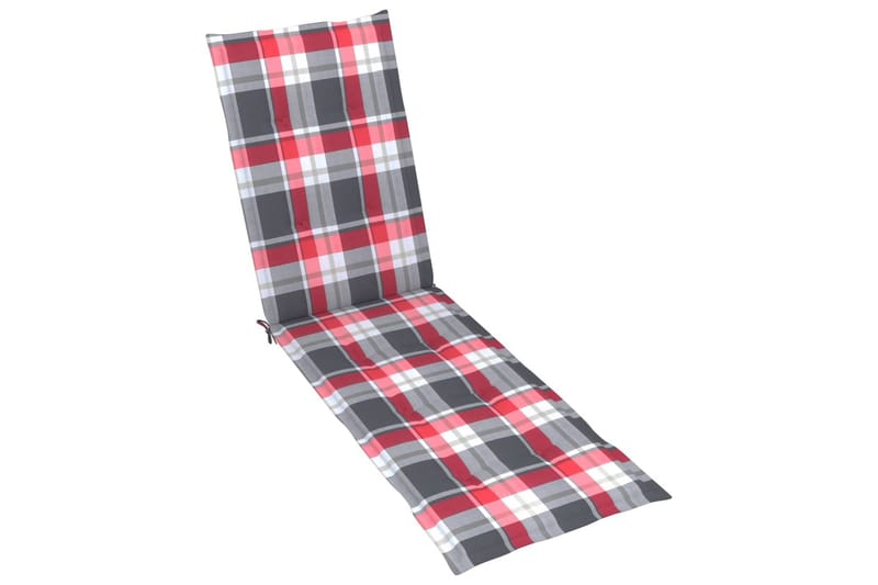 Hynde Til Liggestol (75+105)x50x4 cm Rødternet Mønster - Flerfarvet - Havemøbler - Hynder - Solstolshynde - Dækstolshynde