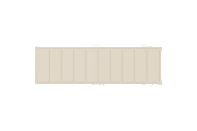 Hynde Til Liggestol 186x58x4 cm Cremefarvet - Creme - Havemøbler - Hynder - Solstolshynde - Dækstolshynde