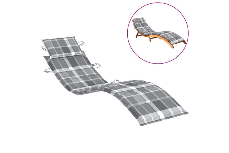 hynde til liggestol 186x58x4 cm gråternet - Flerfarvet - Havemøbler - Hynder - Solvognshynder