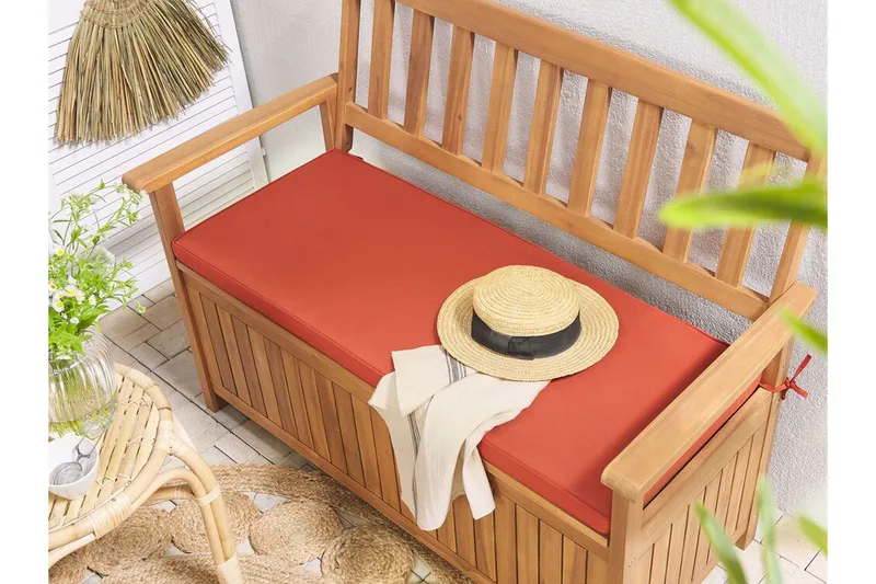 Havebænk 120 cm akacietræ terracotta SOVANA - Havemøbler - Havesofaer & bænke - Udendørs bænk & havebænk