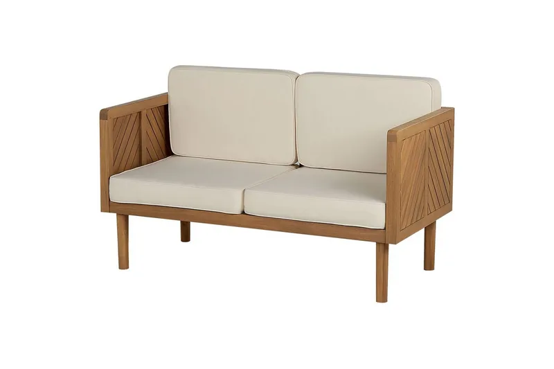 2-sitssoffa Beliani Baratti Light wood||Beige - Havemøbler - Havesofaer & bænke - Havesofaer