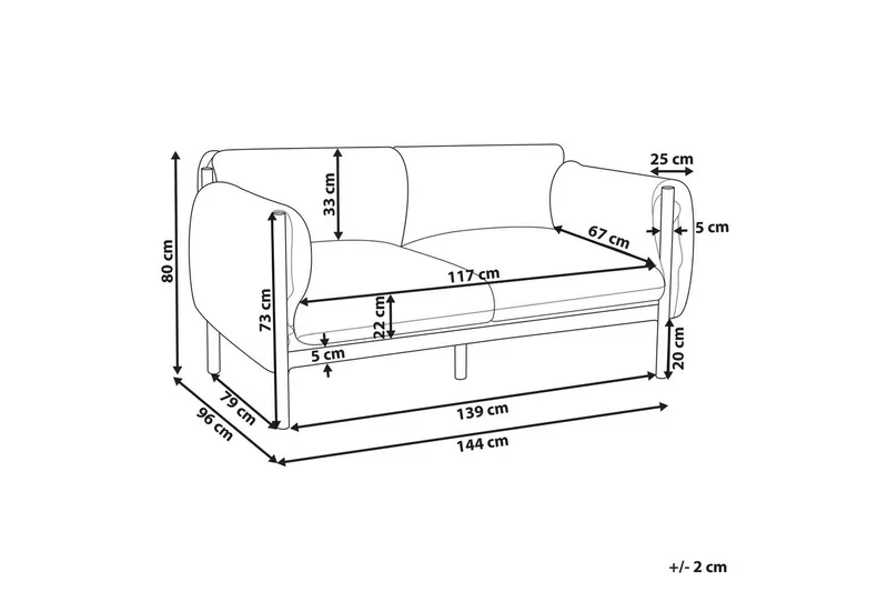 2-sitssoffa Beliani Esperia Grey, Black - Havemøbler - Havesofaer & bænke - Havesofaer