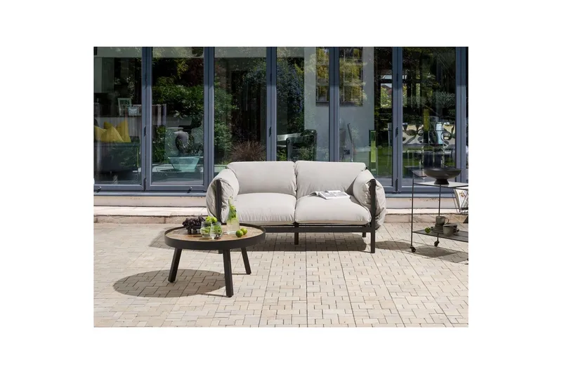 2-sitssoffa Beliani Esperia Grey, Black - Havemøbler - Havesofaer & bænke - Havesofaer