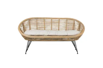 2-sitssoffa Beliani Maratea Natural||Black||Beige - Havemøbler - Havesofaer & bænke - Havesofaer