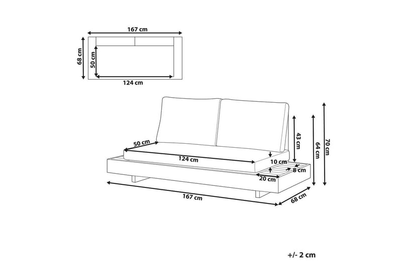 2-sitssoffa Beliani Marettimo Light wood, White - Havemøbler - Havesofaer & bænke - Havesofaer