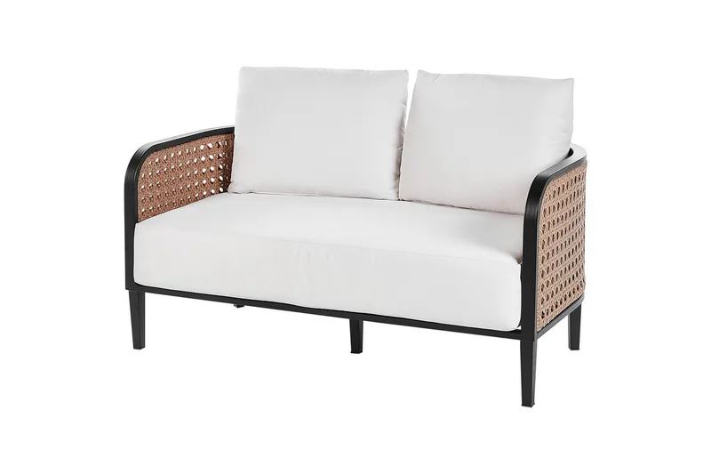 2-sitssoffa Beliani Montefalco White||Black - Havemøbler - Balkon - Balkonmøbler - Altansæt