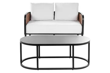 2-sitssoffa Beliani Montefalco White||Black - Havemøbler - Balkon - Balkonmøbler - Altansæt