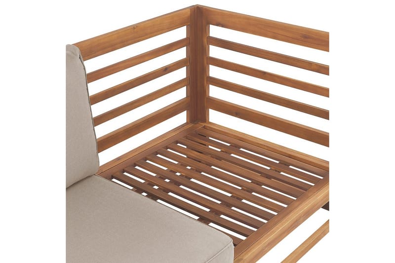 2-sitssoffa Beliani Trani Ljus trä/gr ått/beige Light wood||Grey||Beige - Havemøbler - Havesofaer & bænke - Havesofaer