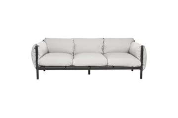 3-sitssoffa Beliani Esperia Grey, Black - Havemøbler - Havesofaer & bænke - Havesofaer
